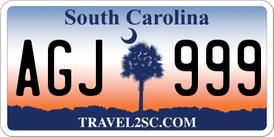 SC license plate AGJ999