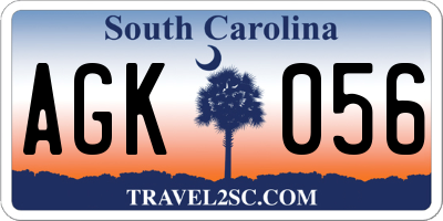SC license plate AGK056