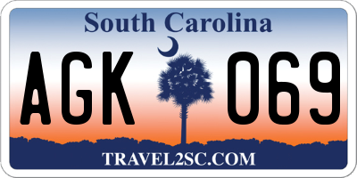 SC license plate AGK069