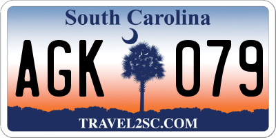 SC license plate AGK079