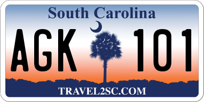 SC license plate AGK101