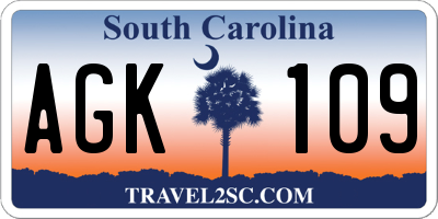 SC license plate AGK109