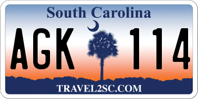 SC license plate AGK114
