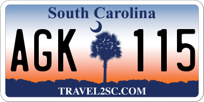 SC license plate AGK115