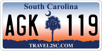 SC license plate AGK119