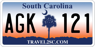 SC license plate AGK121