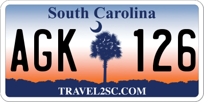 SC license plate AGK126