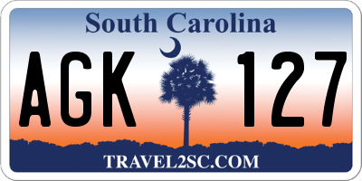 SC license plate AGK127