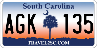SC license plate AGK135
