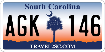 SC license plate AGK146