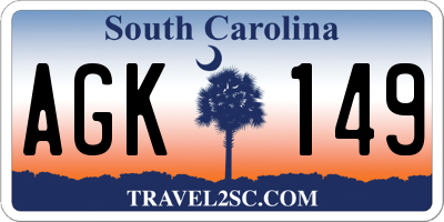 SC license plate AGK149