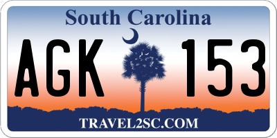 SC license plate AGK153