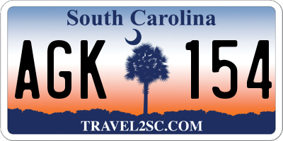 SC license plate AGK154