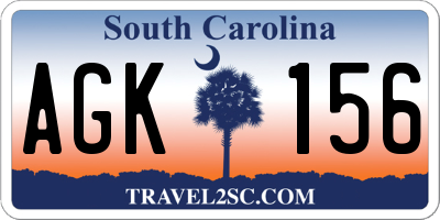 SC license plate AGK156