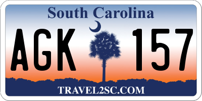 SC license plate AGK157