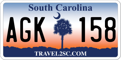 SC license plate AGK158