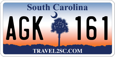 SC license plate AGK161