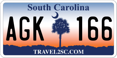 SC license plate AGK166