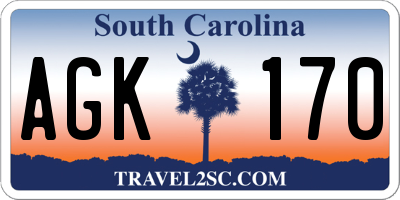 SC license plate AGK170