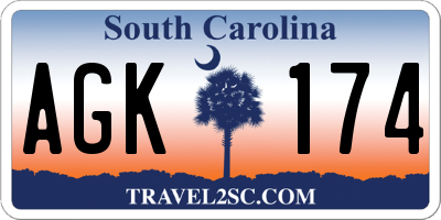 SC license plate AGK174