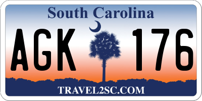 SC license plate AGK176