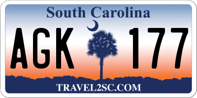 SC license plate AGK177