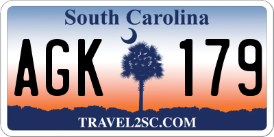 SC license plate AGK179