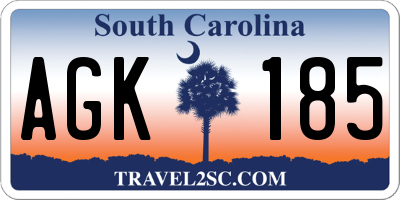 SC license plate AGK185