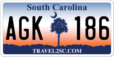 SC license plate AGK186