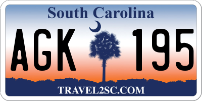 SC license plate AGK195
