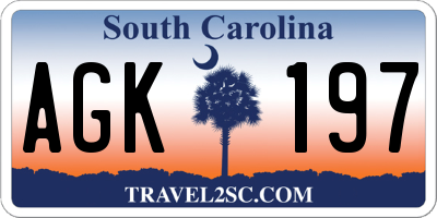 SC license plate AGK197