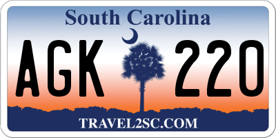 SC license plate AGK220