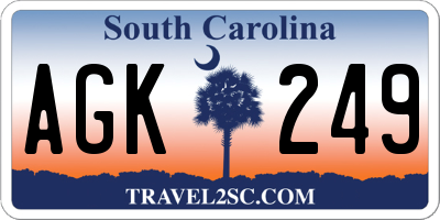 SC license plate AGK249