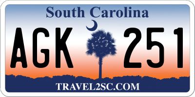 SC license plate AGK251