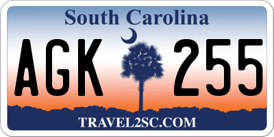 SC license plate AGK255