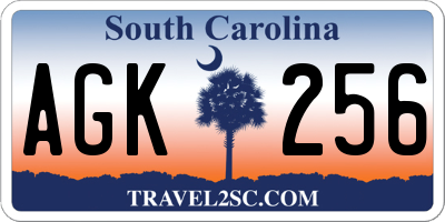 SC license plate AGK256