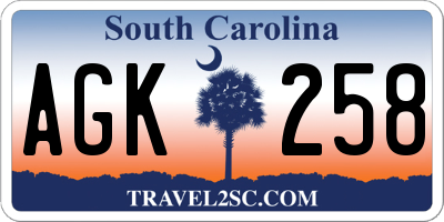 SC license plate AGK258