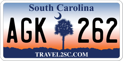 SC license plate AGK262