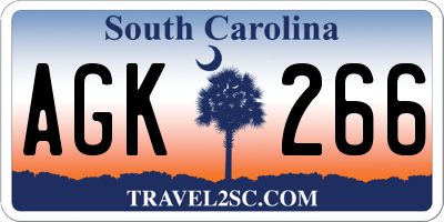 SC license plate AGK266