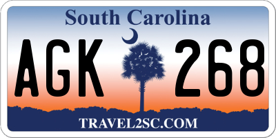 SC license plate AGK268