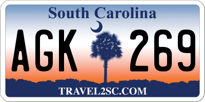 SC license plate AGK269