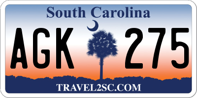 SC license plate AGK275