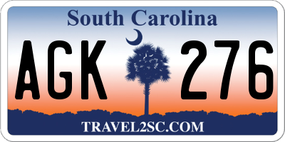 SC license plate AGK276
