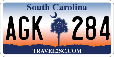 SC license plate AGK284