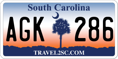 SC license plate AGK286