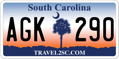 SC license plate AGK290