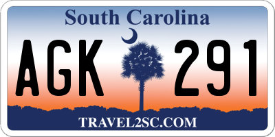 SC license plate AGK291