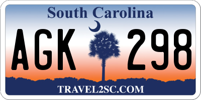 SC license plate AGK298