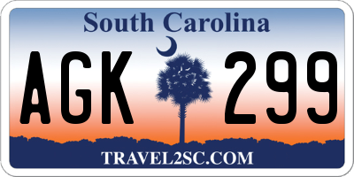SC license plate AGK299