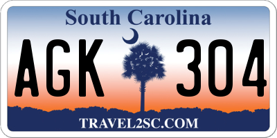 SC license plate AGK304